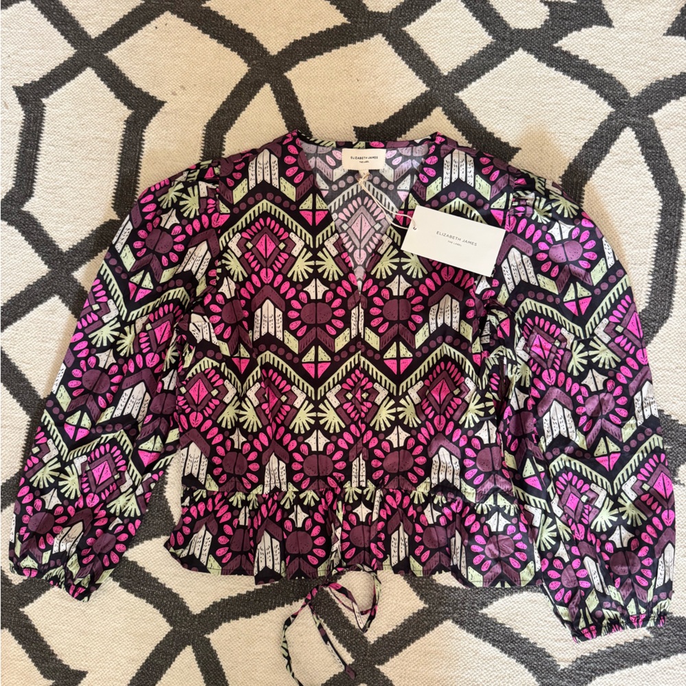 Colorful Geometric Patterned Blouse